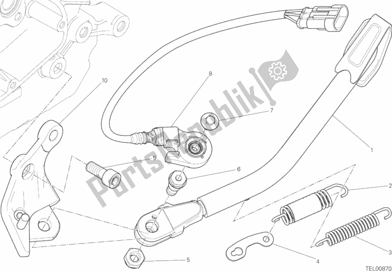 All parts for the Side Stand of the Ducati Scrambler Urban Enduro Brasil 803 2017